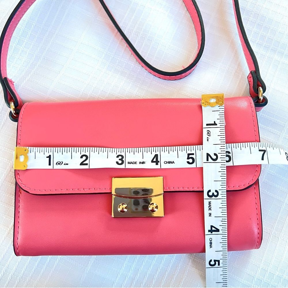 A New Day Petal Pink Vegan Gold Tone Adjustable Strap Crossbody Purse Bag - Picture 14 of 14